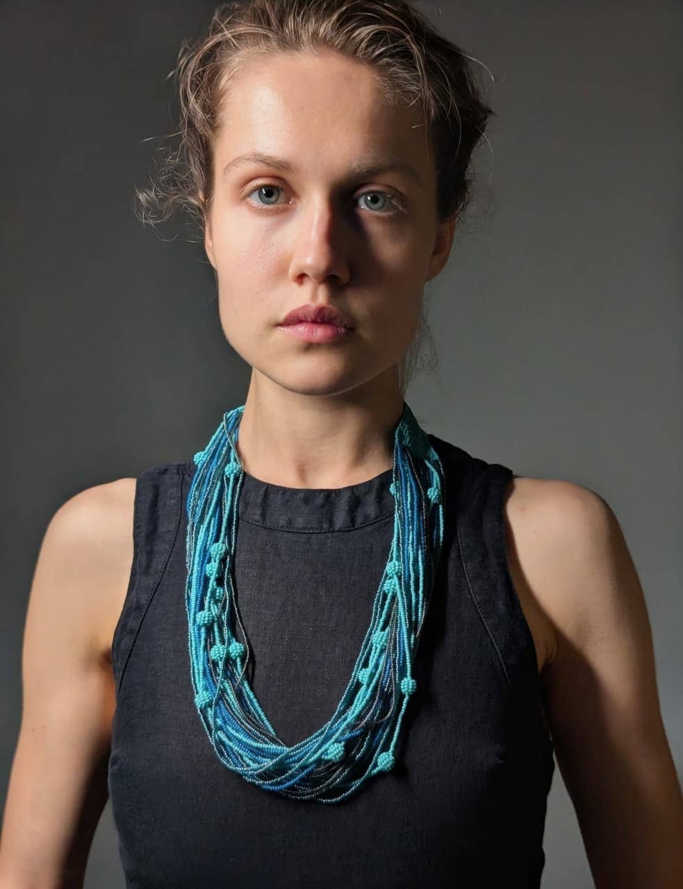 Beaded Necklace Sbebe Ball & String - handmade jewelry