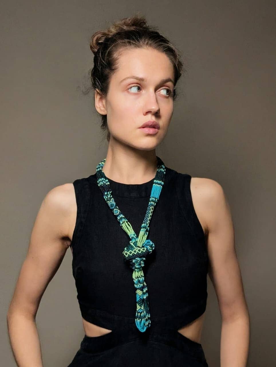 Beaded necklace - 8 tubes - Traditional African jewelry