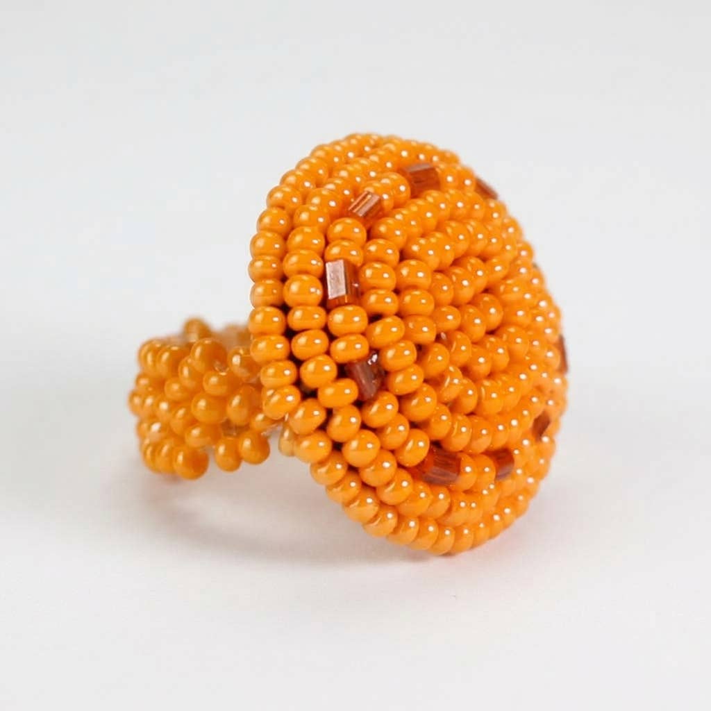 Traditional Beaded Ring - Circle - African beads