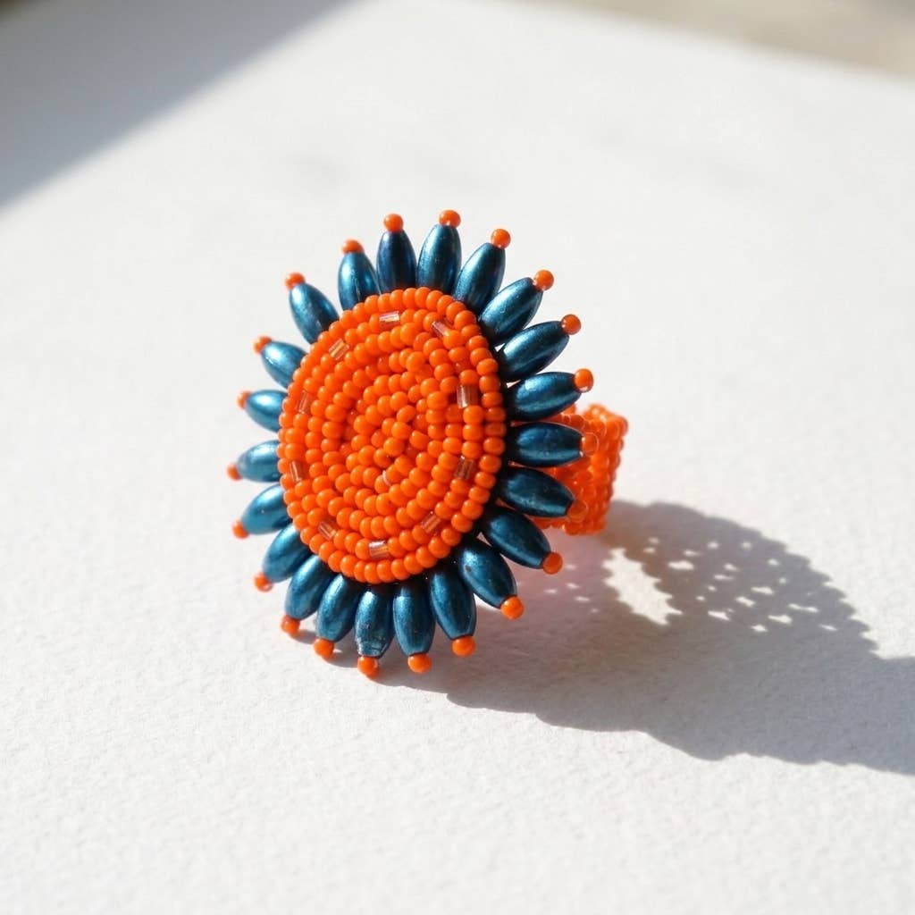 Contemporary Beaded Ring - handmade African jewelry