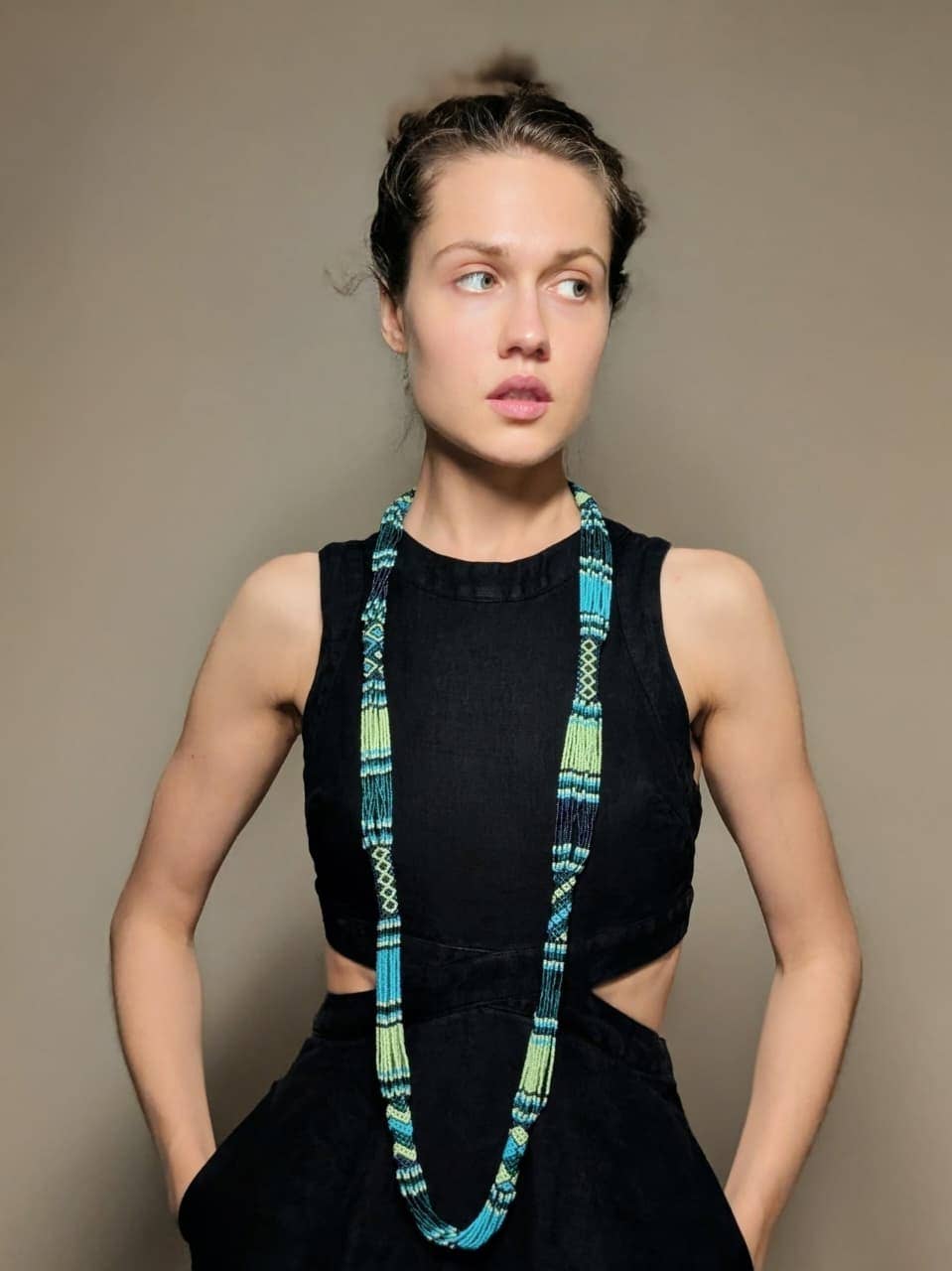 Beaded necklace - 8 tubes - Traditional African jewelry