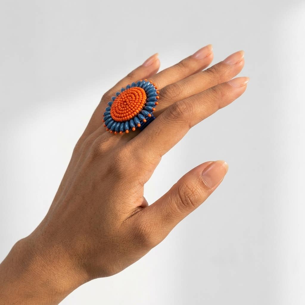 Contemporary Beaded Ring - handmade African jewelry