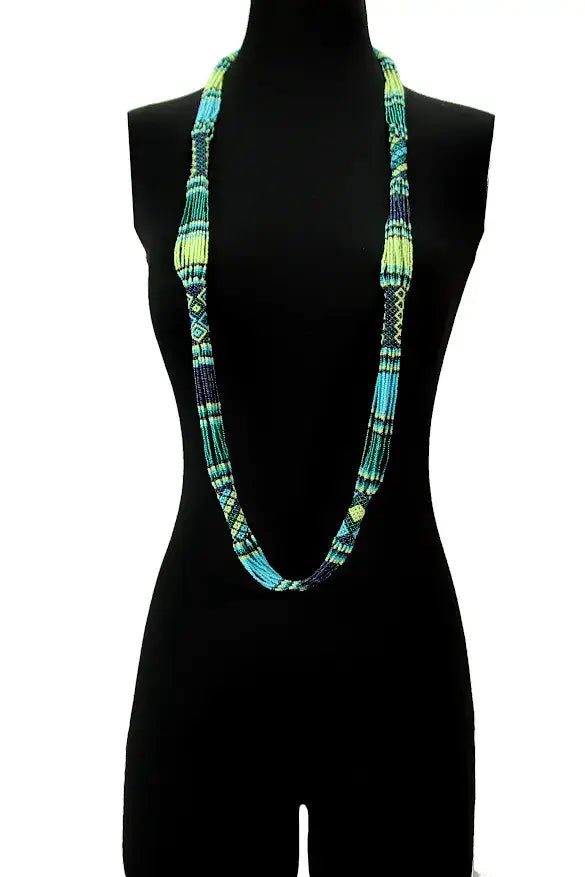 Beaded necklace - 8 tubes - Traditional African jewelry
