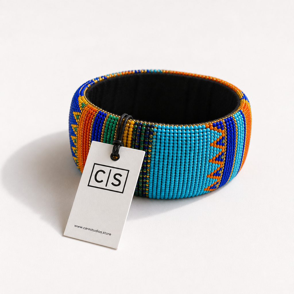 Beaded Bangle Bracelet - Handmade African jewelry