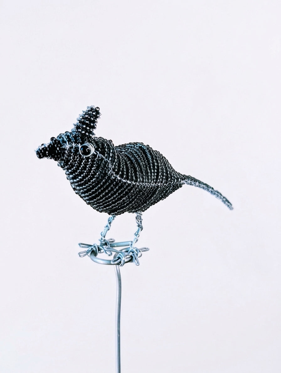 Artisan Beaded Bird Stakes - Ethnic, Eclectic, African Beads