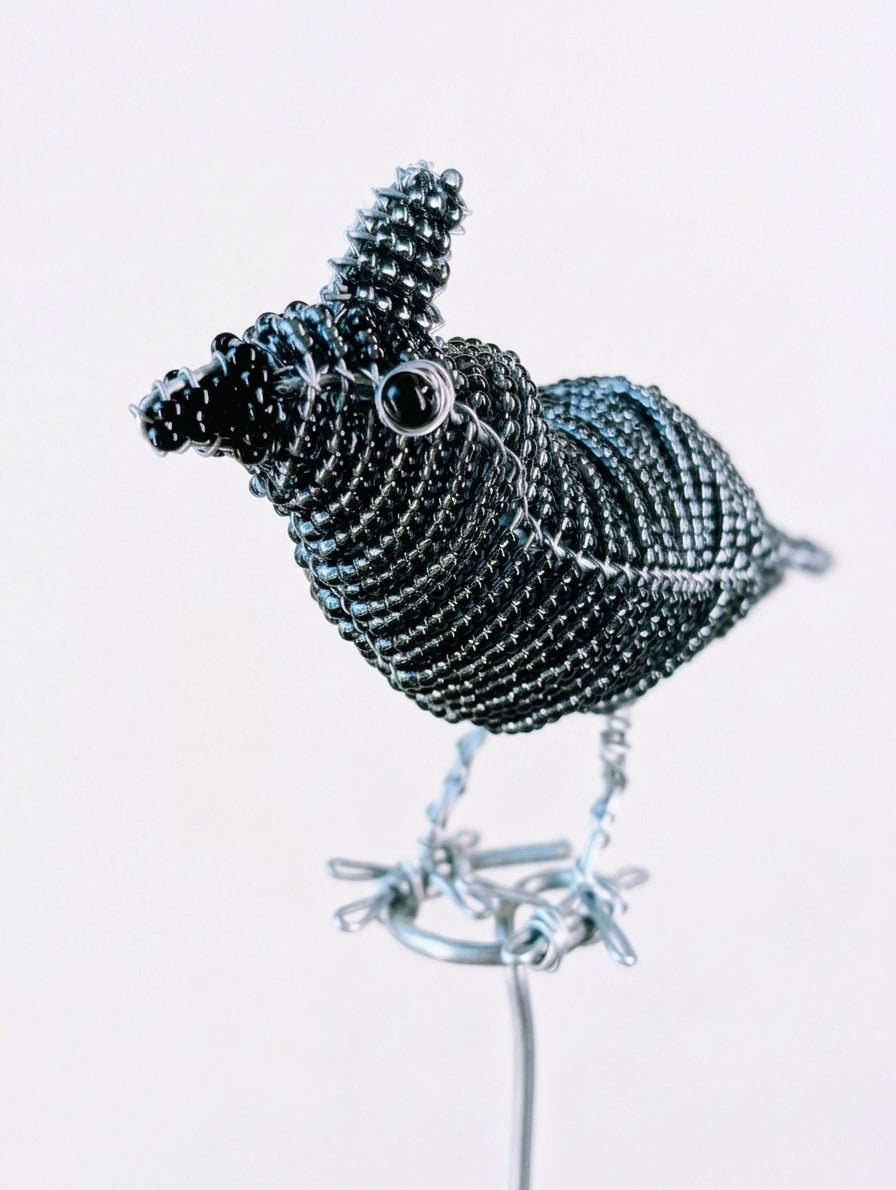 Artisan Beaded Bird Stakes - Ethnic, Eclectic, African Beads