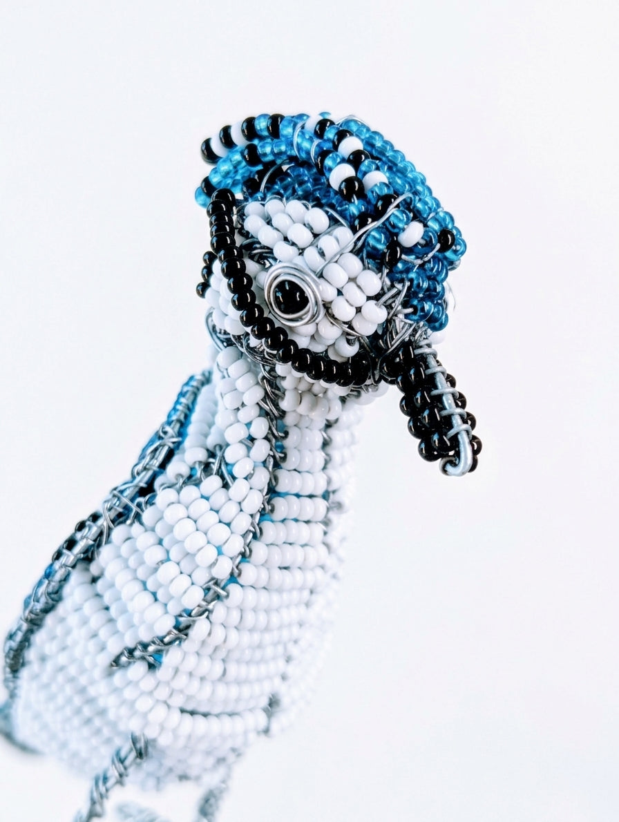 Artisan Beaded Bird Stakes - Ethnic, Eclectic, African Beads