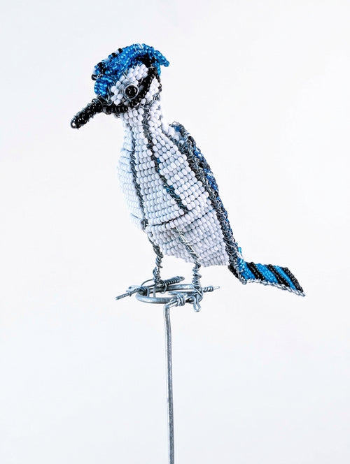 Artisan Beaded Bird Stakes - Ethnic, Eclectic, African Beads