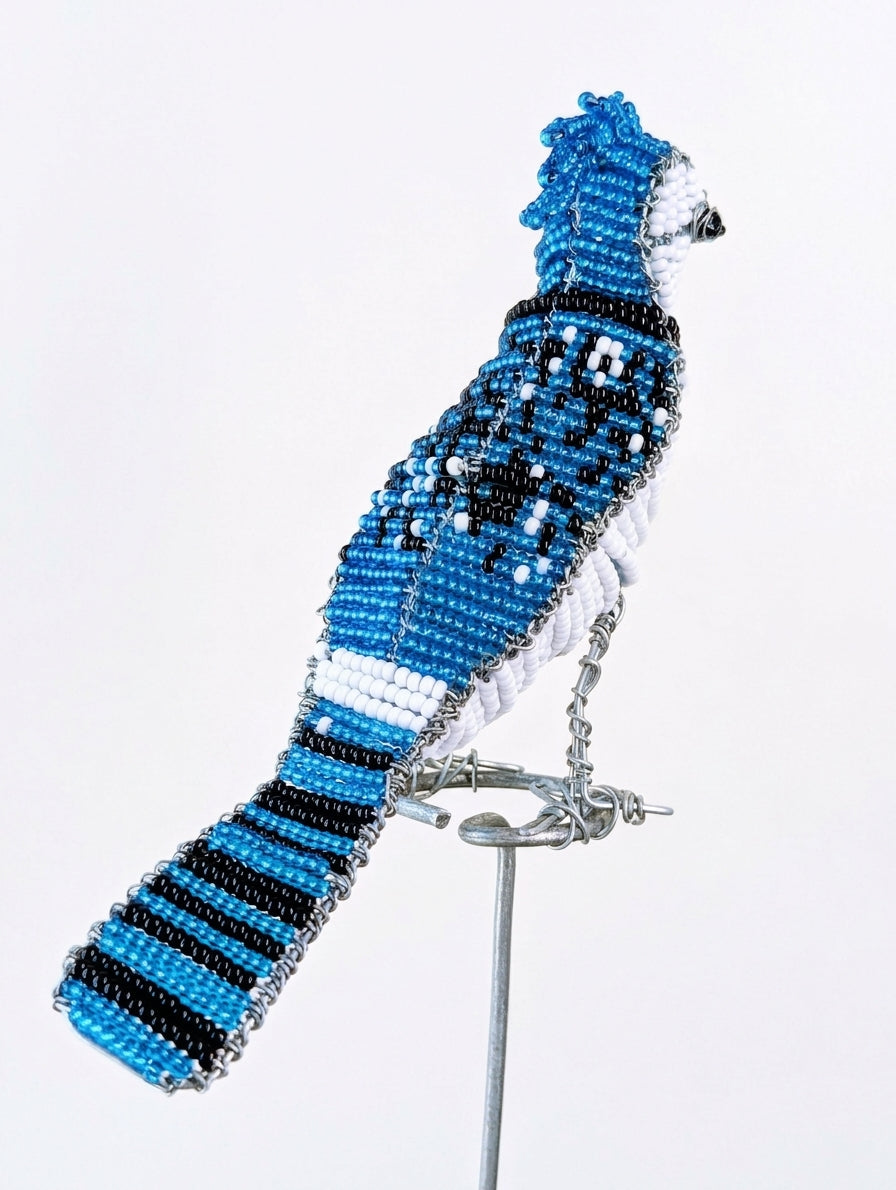 Artisan Beaded Bird Stakes - Ethnic, Eclectic, African Beads