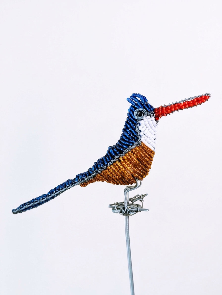 Artisan Beaded Bird Stakes - Ethnic, Eclectic, African Beads