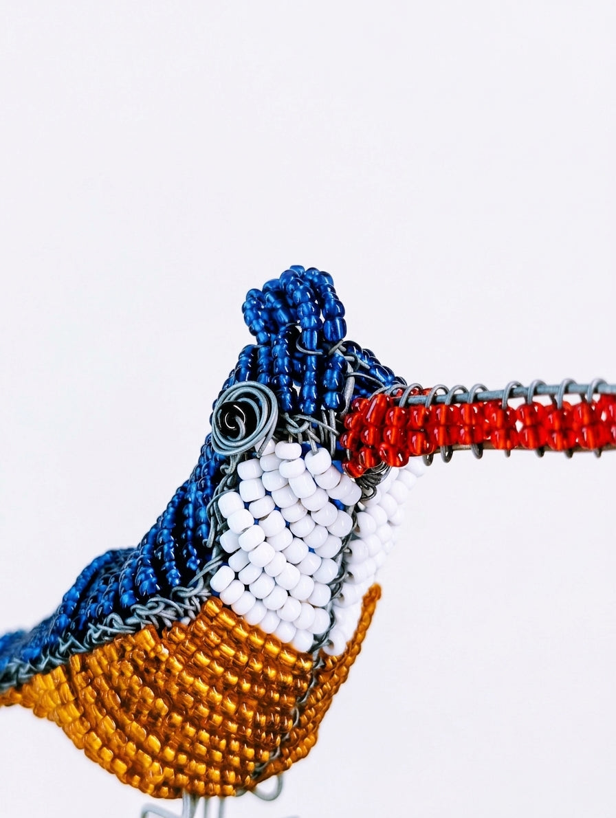 Artisan Beaded Bird Stakes - Ethnic, Eclectic, African Beads