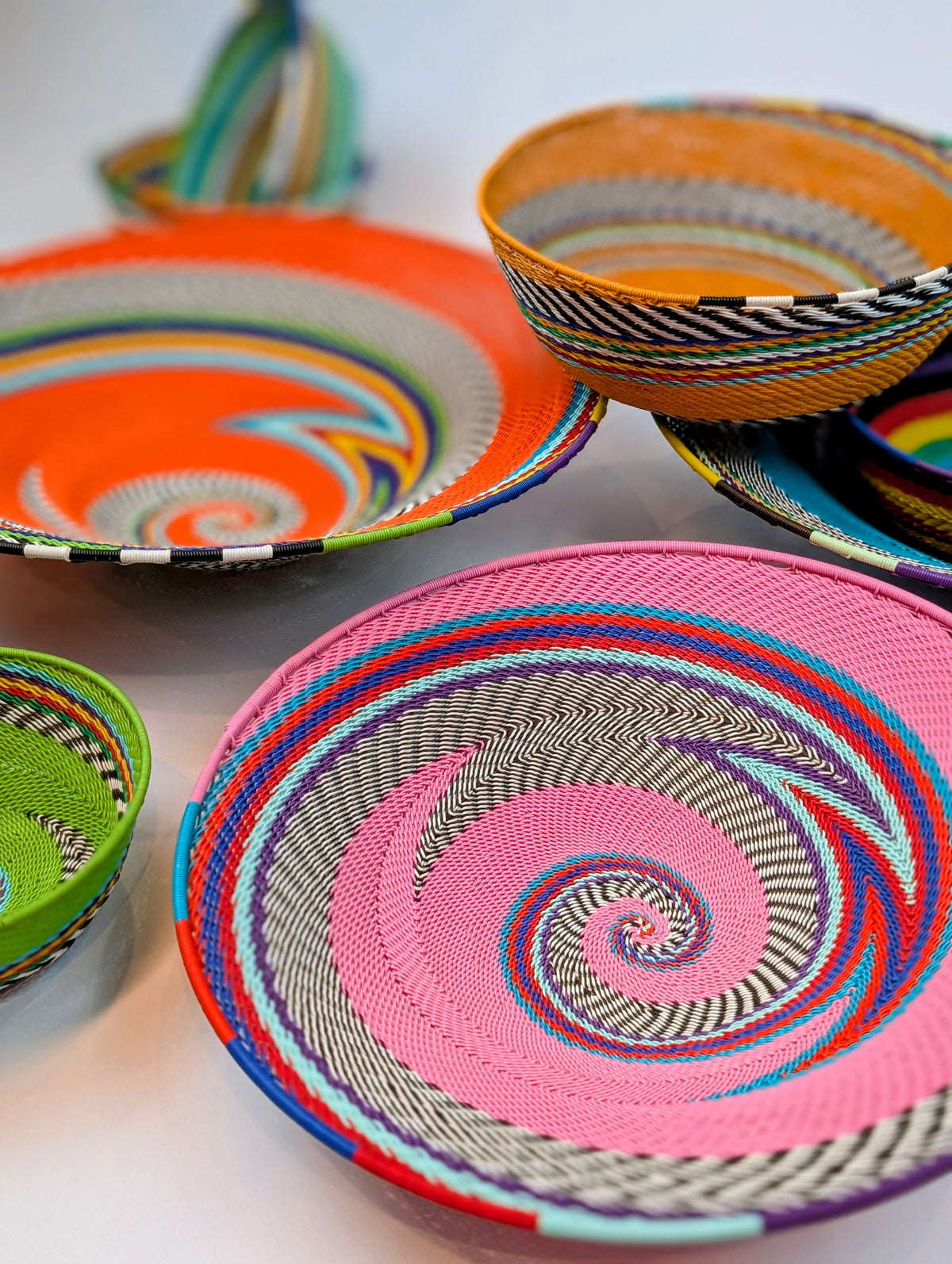 Handcrafted Basket large - telephone wire