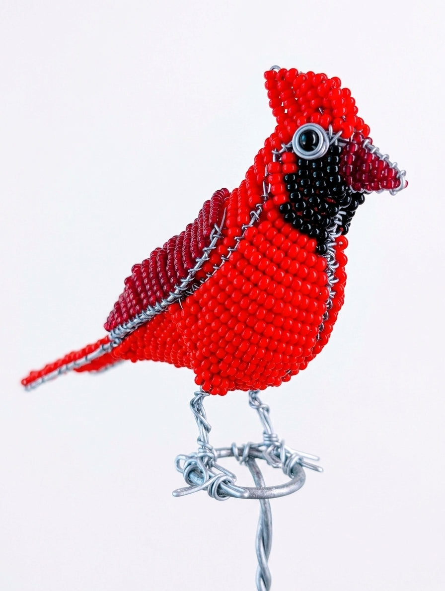 Artisan Beaded Bird Stakes - Ethnic, Eclectic, African Beads
