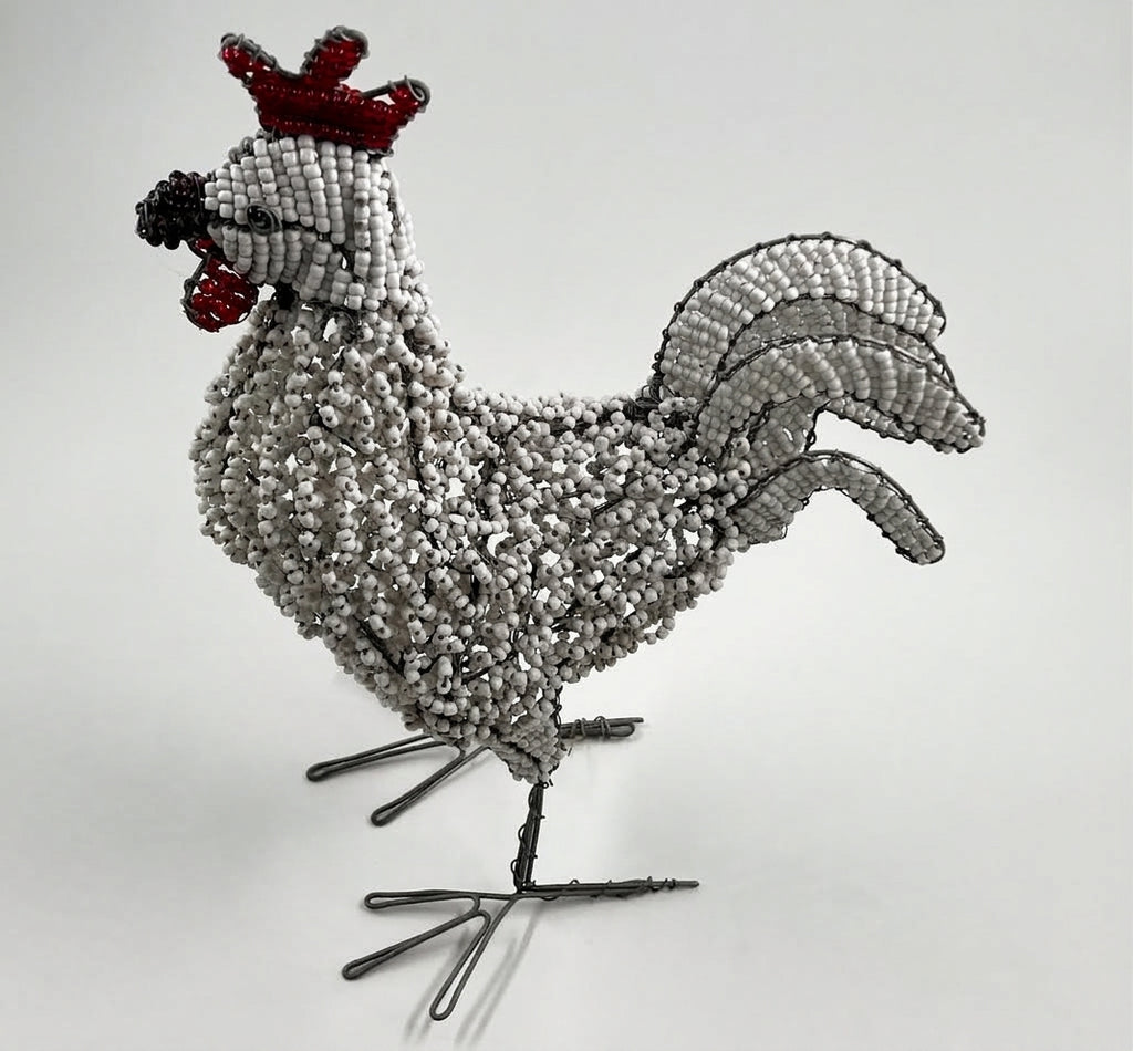 Hand-Beaded Wire Farm Animals – Sheep, Duck & Roosters