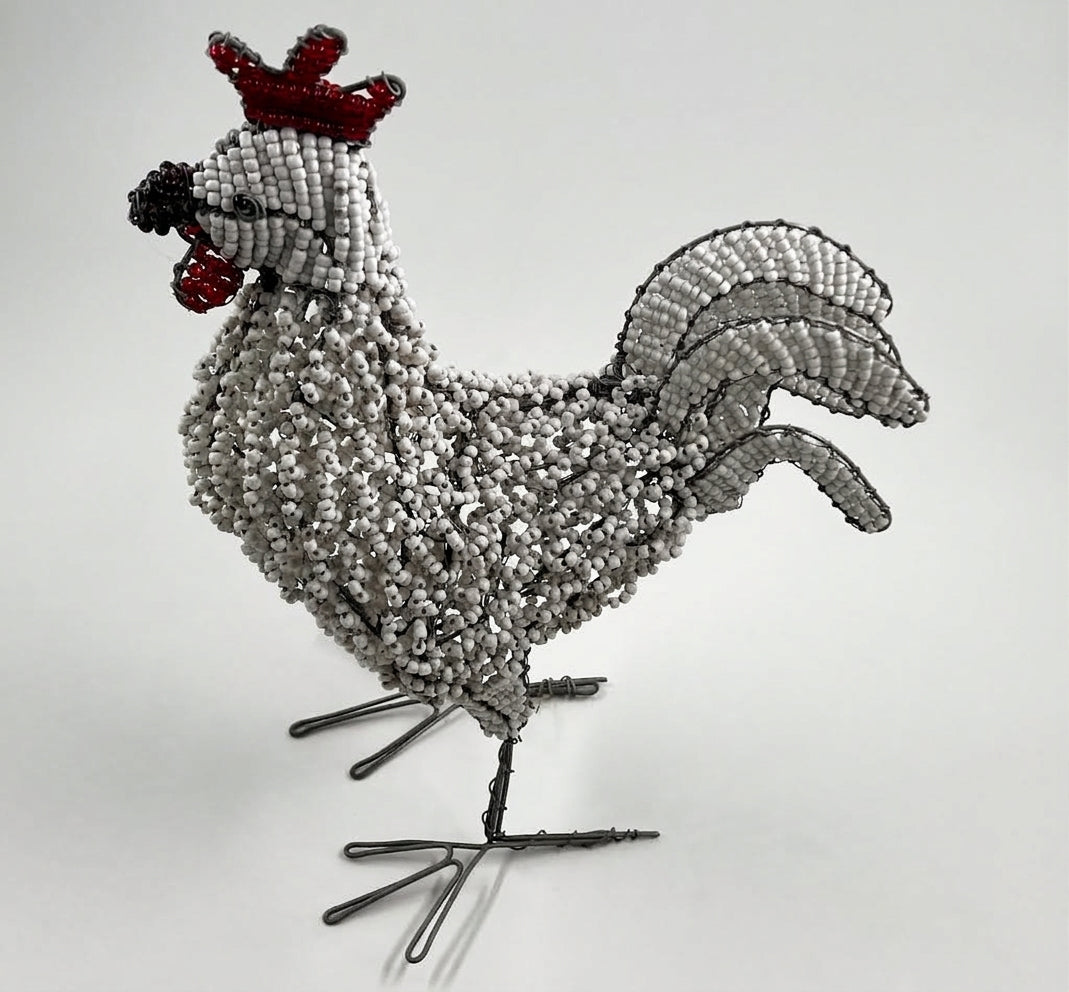 Hand-Beaded Wire Farm Animals – Sheep, Duck & Roosters