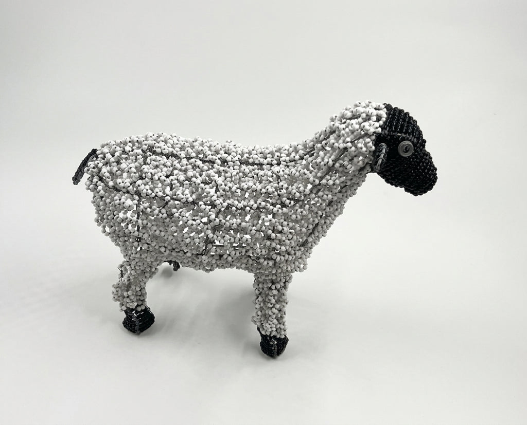 Hand-Beaded Wire Farm Animals – Sheep, Duck & Roosters