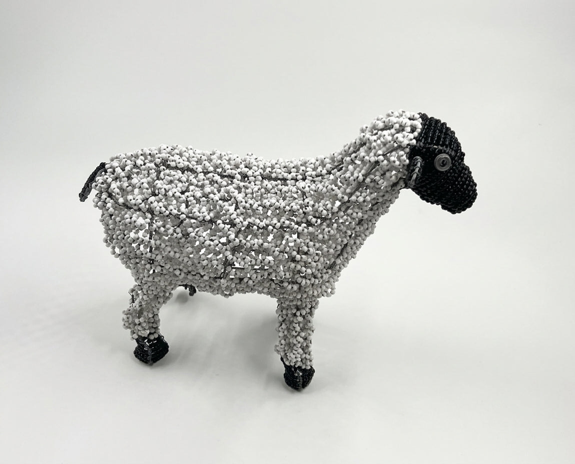 Hand-Beaded Wire Farm Animals – Sheep, Duck & Roosters