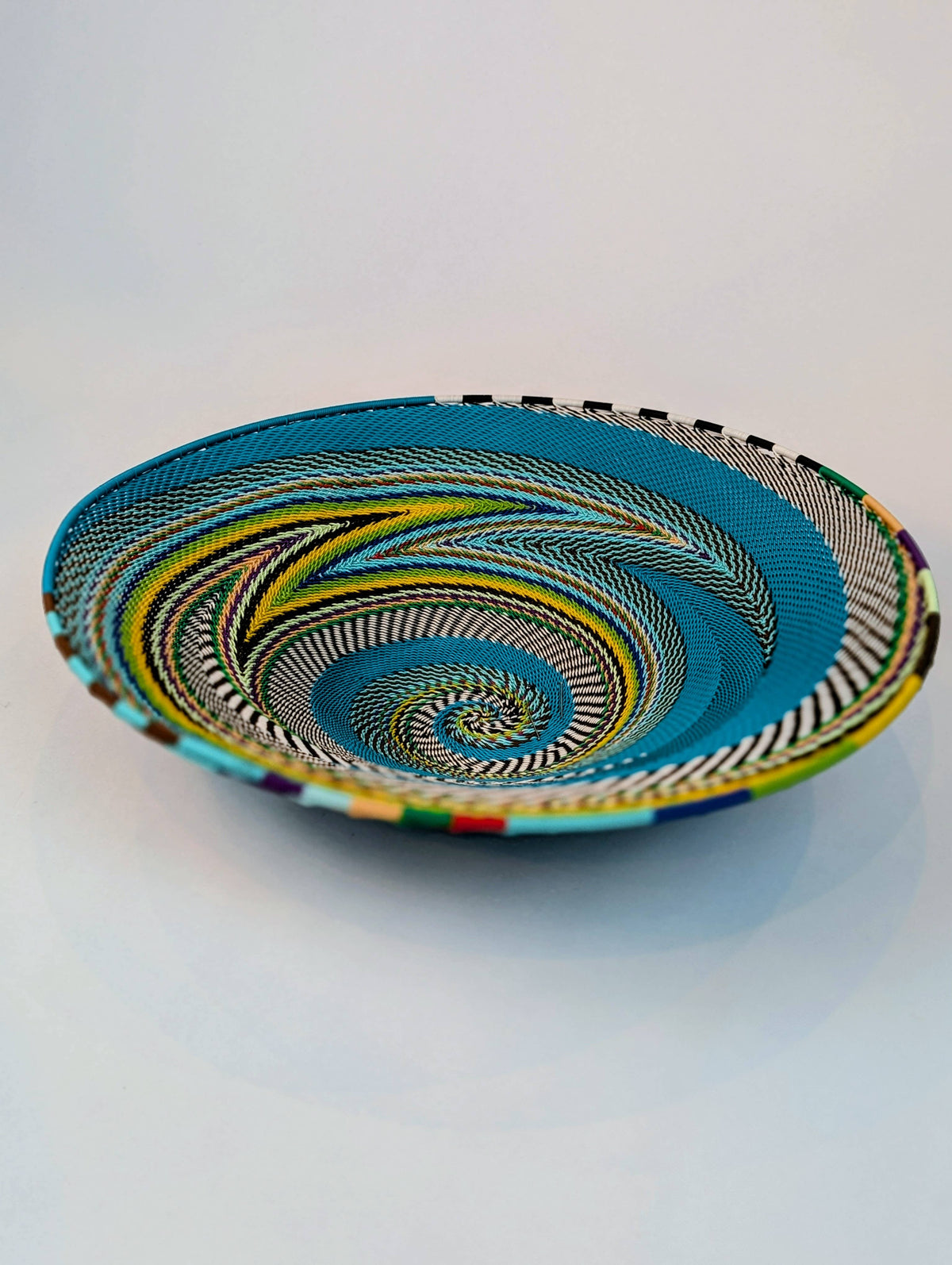 Handcrafted Basket large - telephone wire