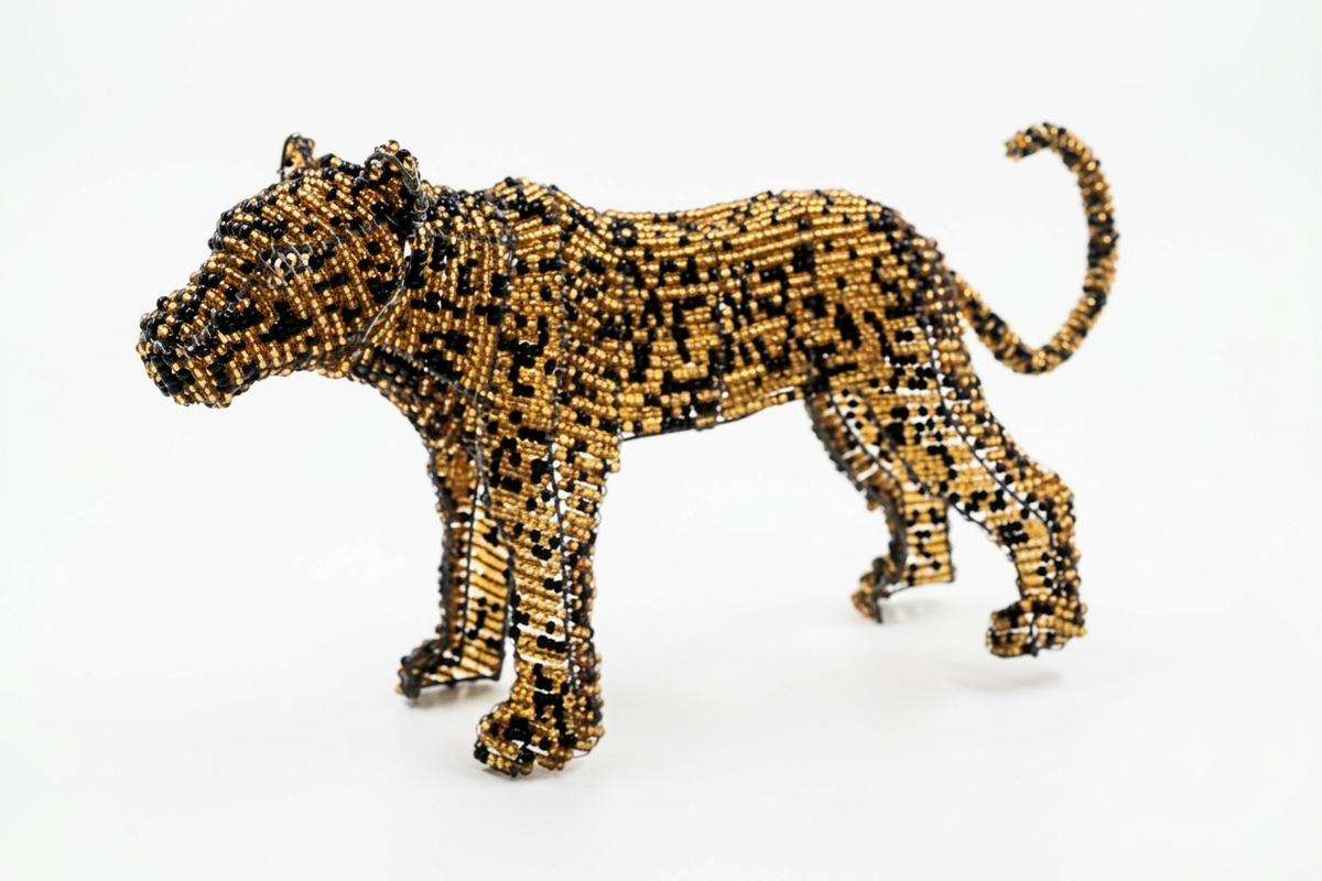 Big 5 African Safari Animals - Beaded Wire Sculpture 
