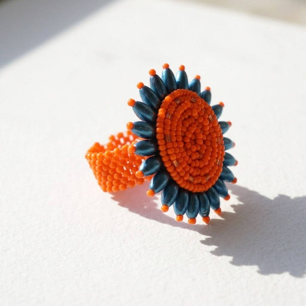 Contemporary Beaded Ring - handmade African jewelry