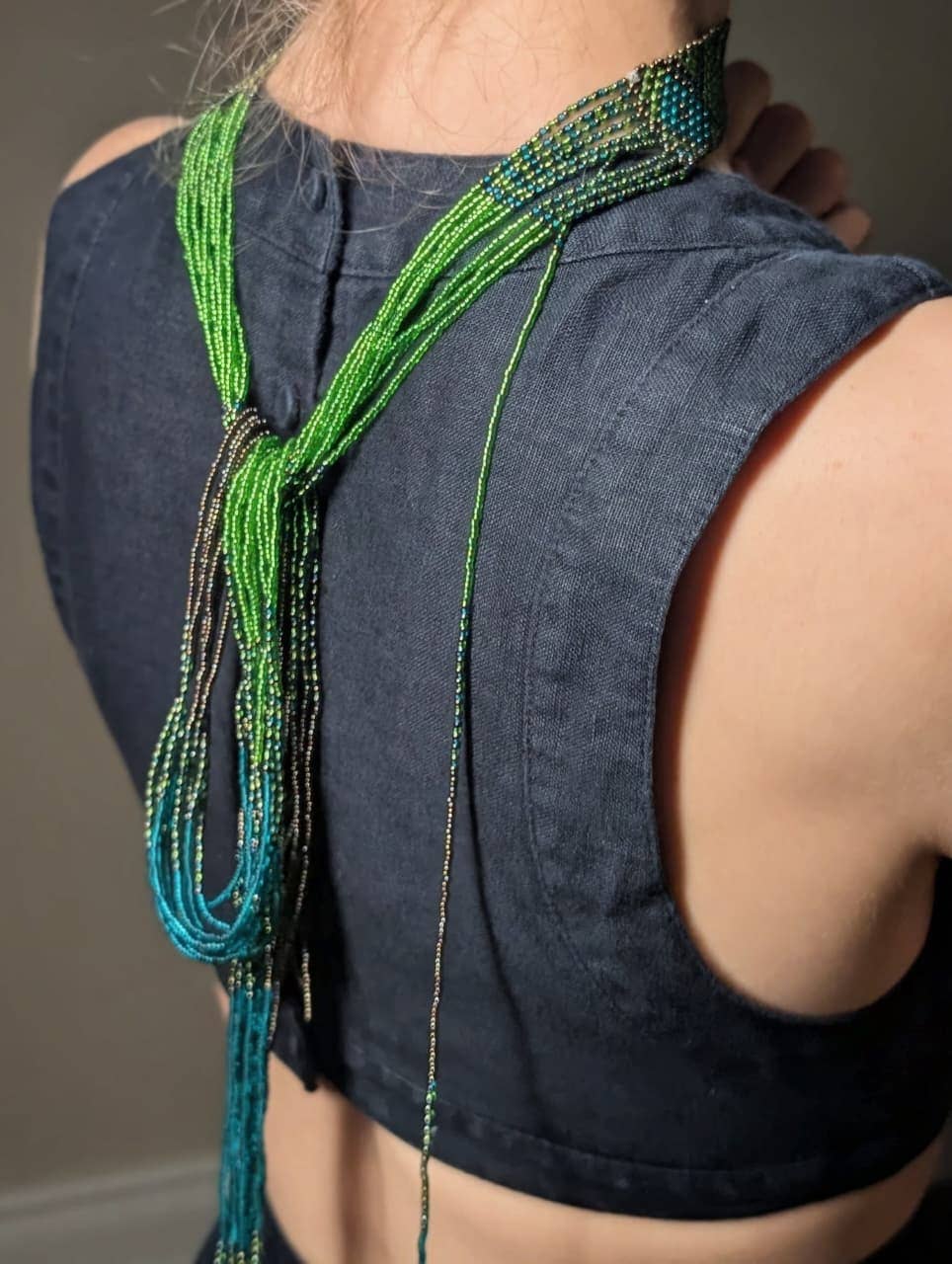 Traditional Beaded Infinity Necklace - multistrand 