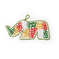 Beaded Rhino Ornament - flat