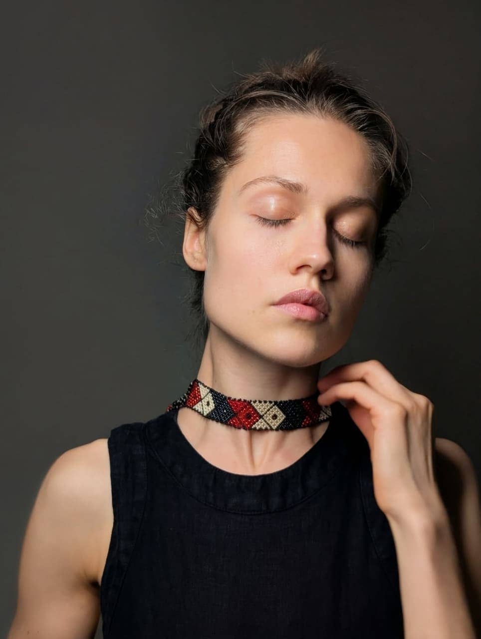 Traditional Beaded Infinity Necklace - multistrand 