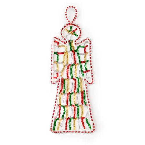 Beaded angel ornament - flat