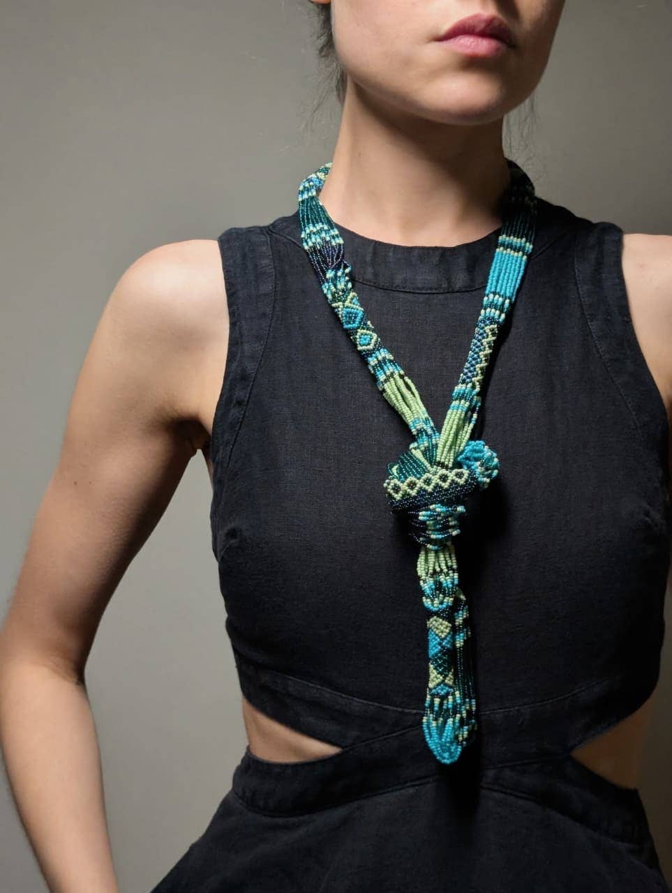 Beaded necklace - 8 tubes - Traditional African jewelry