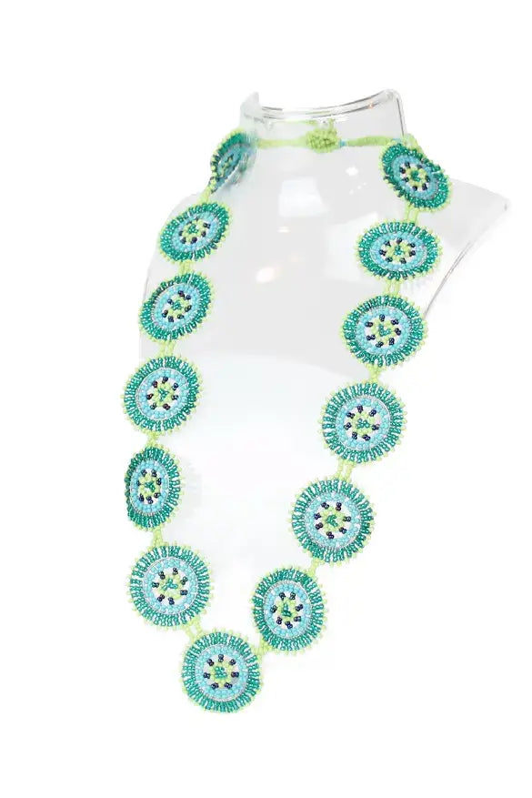 Beaded necklace - disc - African beads