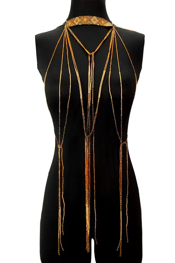 Traditional Beaded Infinity Necklace - multistrand 