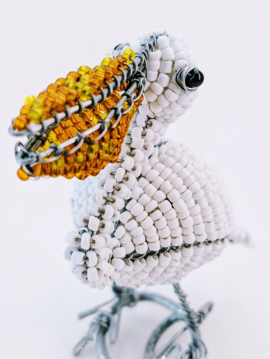 Artisan Beaded Bird Stakes - Ethnic, Eclectic, African Beads